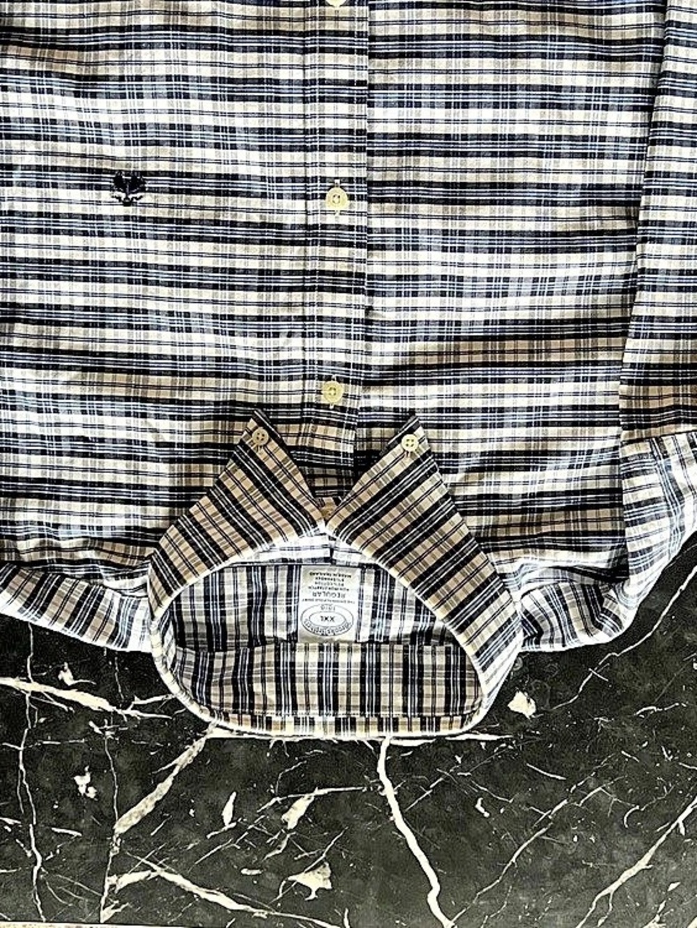 Brooks Brothers Plaid Button Down in Blue & White Size XL